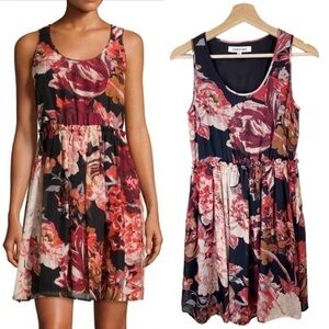 ELIZABETH AND JAMES 100% Silk Floral Dress size S